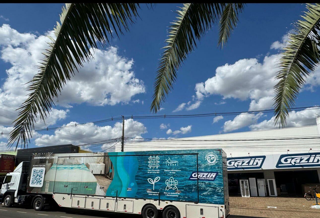 Imagem de compartilhamento para o artigo Carreta Show Room Gazin chega a Costa Rica e abre ao público nesta quarta com camas e colchões com preços exclusivos da MS Todo dia